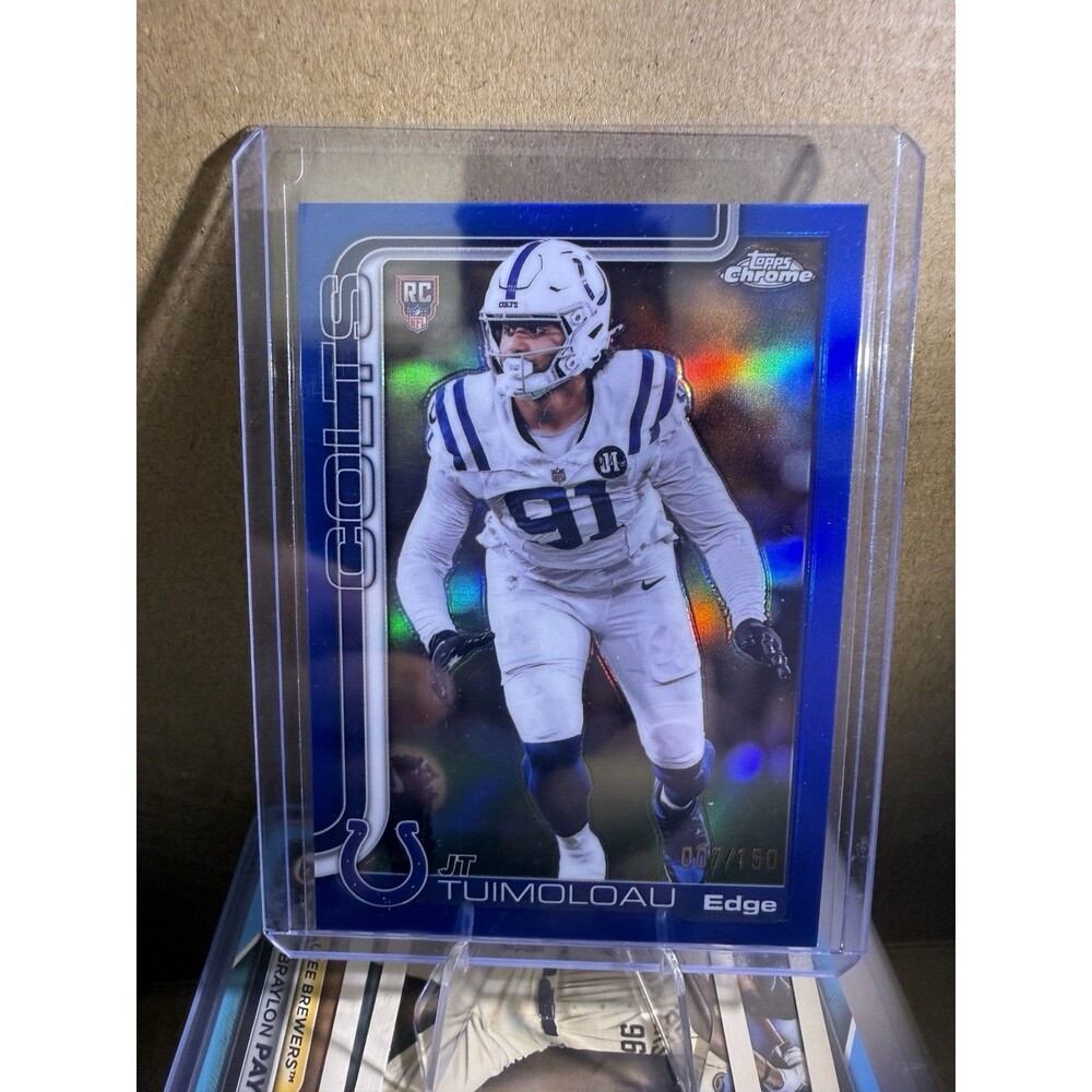 2025 Topps Chrome - JT Tuimoloau #356 (RC) Blue Refractor /150 Colts🔥🔥